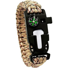 Paracord Survival Bracelet Black Outdoor Hiking Camping Travel Wristband