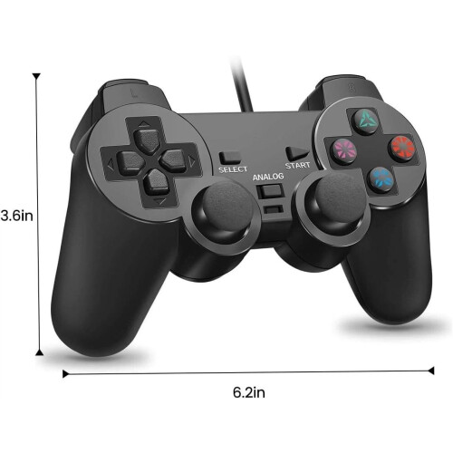 Wired Game Controller for Playstation Ps2 Console Dual Vibration USB Joypad Pad 2