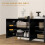Modern Luxe High Gloss Sideboard, with Hairpin Legs - Black 8