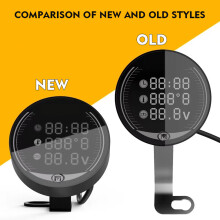 Motorrad 5-in-1 LED Anzeige Voltmeter Temperatur