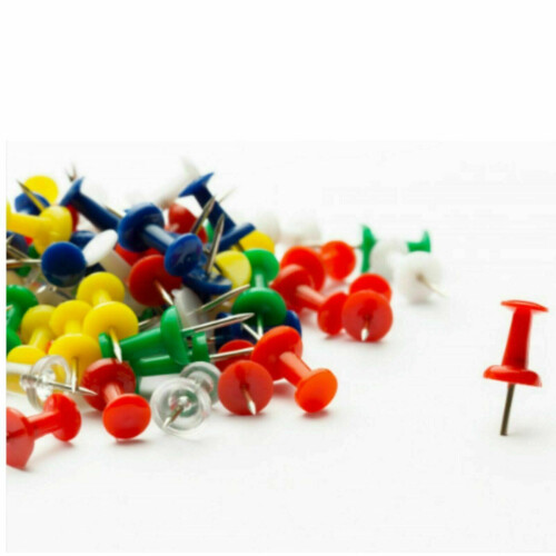 1200 x Push Pins Cork Board Notice Map Flag Desk Drawing Assorted Multi Colours
