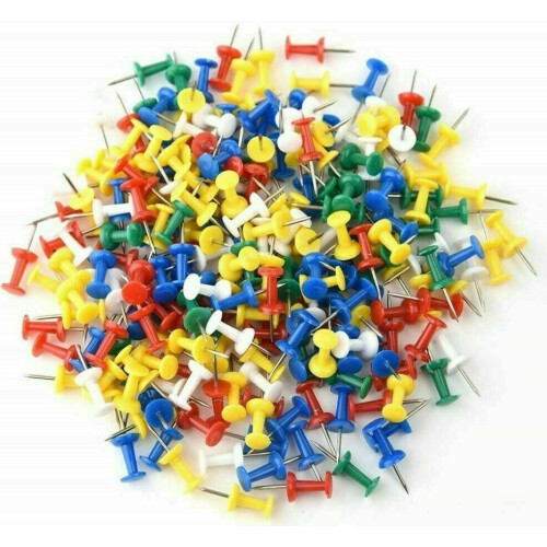 1200 x Push Pins Cork Board Notice Map Flag Desk Drawing Assorted Multi Colours 2