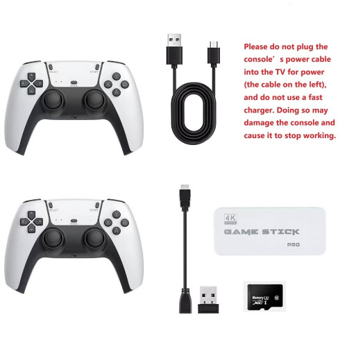 Retro Video Games Console Stick 4K Pro 128GB 4k+ Games Wireless Controllers 2.4G 2