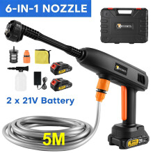 2 Battery Cordless Car High Pressure Washer Jet Water Portable Wash Cleaner Gun