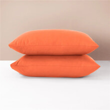(ORANGE) Luxury Pillowcase Cover 100% Poly Cotton Super Soft Bedroom Pillow Pair Pack