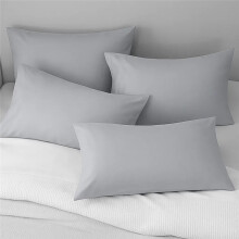 (Silver) Pack of 4 Cotton Pillowcases – Soft Breathable Pillow Covers, Comfortable Standard Size Pillowcase Set, Durable Smooth