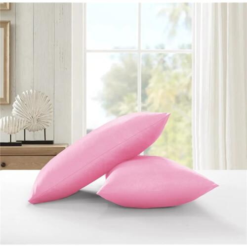 (SILVER) Luxury Pillowcase Cover 100% Poly Cotton Super Soft Bedroom Pillow Pair Pack 2