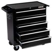 Heavy Duty Roller Tool Cabinet Storage Chest Box Garage Workshop 5 Drawers 25"