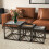Homcom Set of 3 Nesting Coffee Tables Square Side Tables with Metal Frame, Grey 1