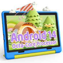 Kids Tablet 10 Inch, 8GB RAM 64GB ROM Wifi, Android 14 Tablet Pc with Shockproof