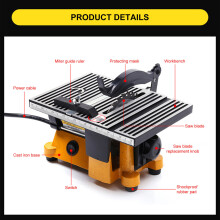 Portable Mini Table Saw Cutter Bench Cutting Machine Plastic Wood Metal 4500rpm