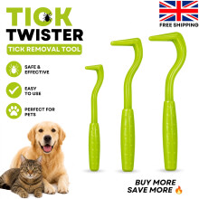 Tick Twister Tick Removal Tool Dog Cat Pets People Pack of 3 Micro/Small/Large