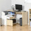Homcom L-Shaped Corner Computer Desk Study Table PC Work w/ Storage Shelf Drawer Office 7