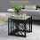 Homcom Set of 3 Nesting Coffee Tables Square Side Tables with Metal Frame, Grey 4