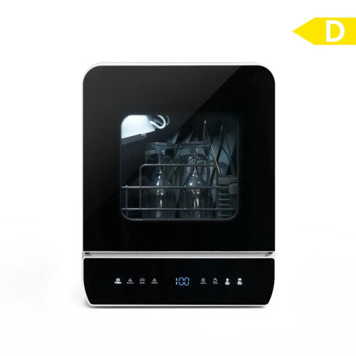 Mini Dishwasher 5L Water Tank Freestanding Table Top 6 Program Dishwasher Black