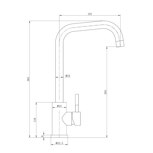 Abode Rose Gold Kitchen Mixer Tap - Stainless Steel, Single Lever, Deck Mounted 2
