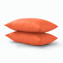 (ORANGE) Pillow Cases Pair 2 Pack – Luxury PolyCotton Housewife Pillowcases Soft Breathable Durable Pillow