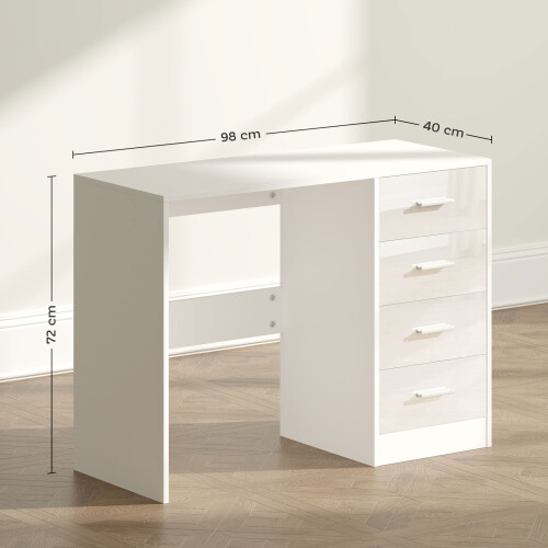 Homcom Computer Writing Desk, Study Table with 4 Drawers, Home Office Workstation 1