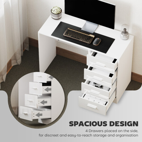Homcom Computer Writing Desk, Study Table with 4 Drawers, Home Office Workstation 2