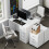 Homcom Computer Writing Desk, Study Table with 4 Drawers, Home Office Workstation 5