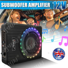 600W Active Under seat Glowing Car Bass Box Audio Subwoofer Speaker Amplifier UK