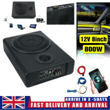 8'' 800W Active Underseat Car Bass Box Audio Subwoofer Sub Speaker Amplifier UK