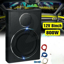 8'' 800W Active Underseat Car Bass Box Audio Subwoofer Sub Speaker Amplifier 12V