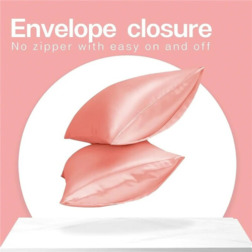 (Coral powder, King(20x36inch)) 2 Pack, Pillow Cover with Envelope Closure, Smooth