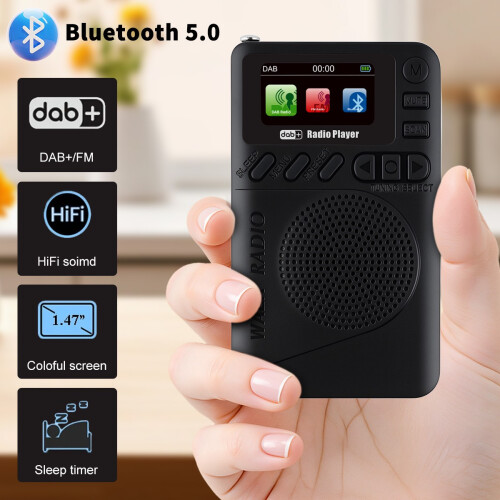 Mini Pocket DAB/DAB+ Digital FM Radio LCD Display Speaker Bluetooth Music Player 1