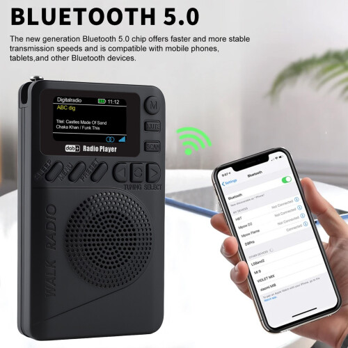 Mini Pocket DAB/DAB+ Digital FM Radio LCD Display Speaker Bluetooth Music Player 2