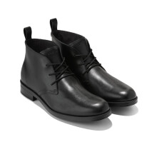 (, ) Cole Haan Newmark Grand Flexcraft Leather Men's Black Chukka Boots