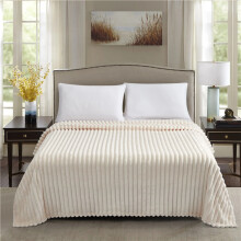 (Cream, Double (150x200)) Throw Blanket 540 GSM | Spring Summer Home Decor | Ultra Soft Cozy Fluffy Sofa & Bed Bl