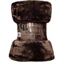 (Chocolate, Double 150x200cm) Luxurious Blanket Fleece Mink Throw - King (200x240 CM) & Double (150x200 CM) - Ultra Soft Faux Fur cozy