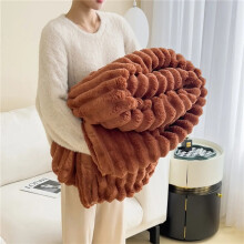 (Brown, 200*230cm/78.74*90.55inch) Cozy Ultra-Soft Flannel Sleeping Throw Blanket for Sofa or Bed, Lightweight Soft Warm