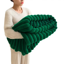 (Emerald Green, King (200 x 240cm)) Premium Jumbo CHUNKY RIBBED Cord Fleece Throw Blanket Soft Cozy 100% Polyester Solid Color Sofa