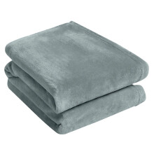 (Grey, Single (125 x 150cm)) Luxury Soft Mink Throw Blanket, Single, Double or King Size, Black, Grey, Pink, Blush, Ivory