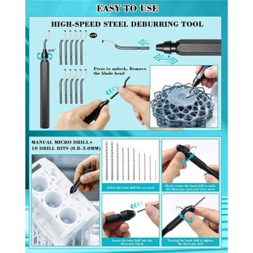 78Pcs 3D Printer Tools Kit with Storage Case for All Printers 3D Printer Accessories, Deburring Tool, Scrapers, Brushes 2