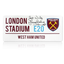 Sir Trevor Brooking Signed West Ham United Street Sign