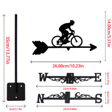 (black) 1 Packung moderner Stil, super coole Fahrrad-Wetterfahne aus Metall, Windrichtungsanzeiger für den Außenbereich, für Zuhause,
