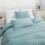 (White, Double Duvet Cover) Plain Microfiber Duvet Cover Set Soft Breathable Bedding Set Luxury Solid Bed Cover Single 10