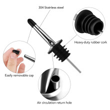 6 Pack Plastic Pour Bottles with Stainless Steel Pourer-Tapered Spout for Liquor and Juice Store 34 Ounces