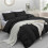 (White, Double Duvet Cover) Plain Microfiber Duvet Cover Set Soft Breathable Bedding Set Luxury Solid Bed Cover Single 3
