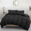 (White, Double Duvet Cover) Plain Microfiber Duvet Cover Set Soft Breathable Bedding Set Luxury Solid Bed Cover Single 14