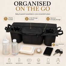 BUGGY ORGANISER | Storage Bag for Pram Pushchair Stroller Cup Holder Baby Travel
