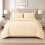 (White, Double) 4-Piece Plain Dyed Bedding Set  – Includes 30cm Deep Fitted Sheet, Machine Washable – Available in 6 Colors & 12