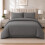 (White, Double) 4-Piece Plain Dyed Bedding Set  – Includes 30cm Deep Fitted Sheet, Machine Washable – Available in 6 Colors & 9
