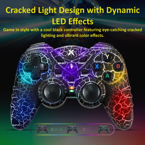 PC Wireless Gaming Controller Colorful LED Vibration TURBO LED Vibration Motor 1