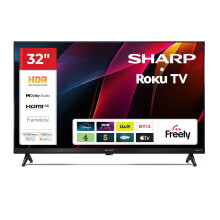 SHARP 32" Roku Smart TV HD Ready HDR10 LED Freely WiFi Netflix Prime Video