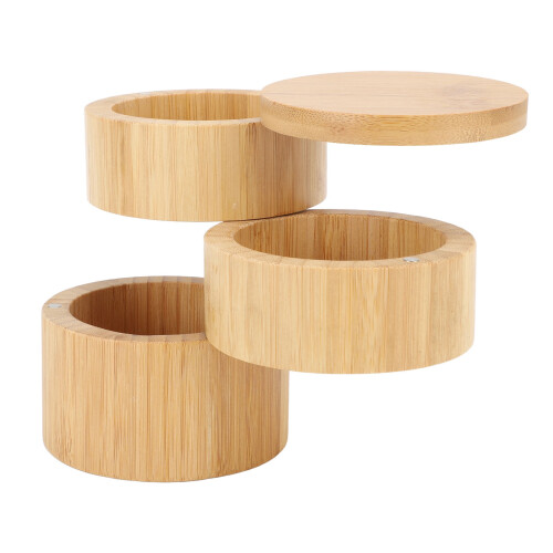 Platzsparender Gewürzbehälter aus Bambus, 3 1
