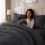 (White, Double) 4-Piece Plain Dyed Bedding Set  – Includes 30cm Deep Fitted Sheet, Machine Washable – Available in 6 Colors & 5